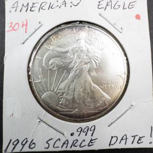 lot 304 image: 1996 American Eagle Key date for the series 1 oz .999
