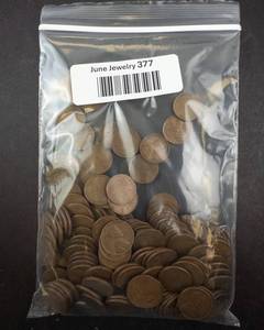 lot 377 image: Wheat Pennies - Lincoln Cent 1 lb Bag. CHECK DESCRIPTION