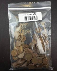 lot 378 image: Wheat Pennies - Lincoln Cent 1 lb Bag. CHECK DESCRIPTION