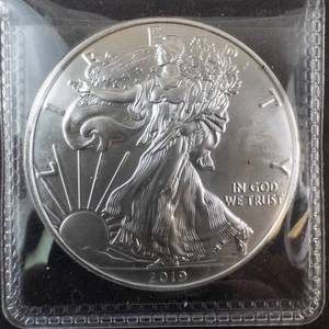 lot 65I image: 2019 Silver Eagle 1oz Fine Silver One Dollar Coin