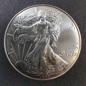 lot 66F image: 1999 Silver Eagle 1oz Fine Silver One Dollar Coin