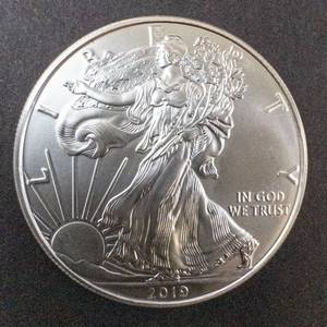 lot 66J image: 2019 Silver Eagle 1oz Fine Silver One Dollar Coin