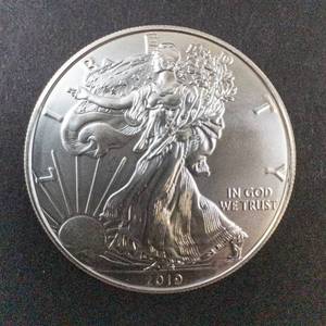 lot 66O image: 2019 Silver Eagle 1oz Fine Silver One Dollar Coin