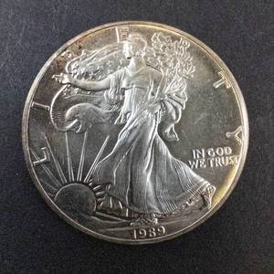 lot 66S image: 1989 Silver Eagle 1oz Fine Silver One Dollar Coin