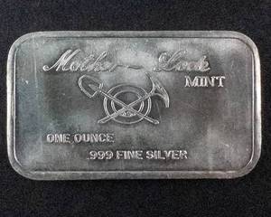 lot 68L image: 1973 Mother Lode Mint Reno Nevada 1oz Silver Artbar .999 Fine Silver