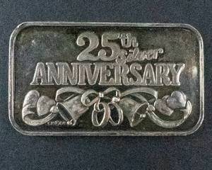 lot 68M image: Happy Anniversary 1oz .999 Fine Silver Artbar NOT ENGRAVED