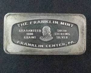 lot 68R image: First National Bank  of Omaha Nebraska Solid Sterling Silver Guaranteed 1000 Grains Franklin Mint