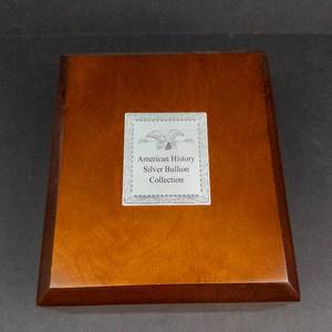 lot 2A image: American History Silver Bullion Collection The Danbury Mint Wooden Box