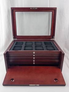 lot 2G image: The Complete Morgan and Peac Silver Dollar Collection Wooden Chest with Drawers (No Key)