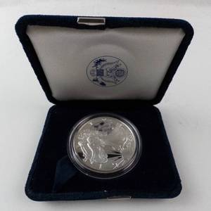 lot 65N image: 2004 Silver American Eagle One Dollar Coin -wspecification sheet & case