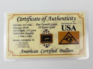 lot 313 image: American Certified Bullion, .000571 of .999 oz
