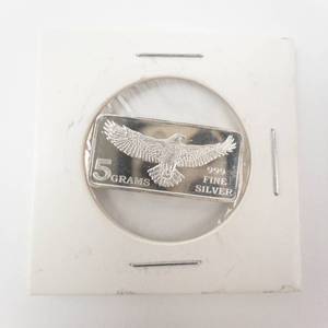 lot 68X image: Monarch Precious Metals 5 Grams .999 Fine Silver Bar