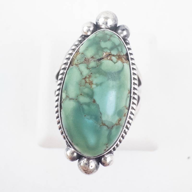 lot 13 image: Cortez HMS Turquoise Ring - Sterling Silver, Oval Cabochon.