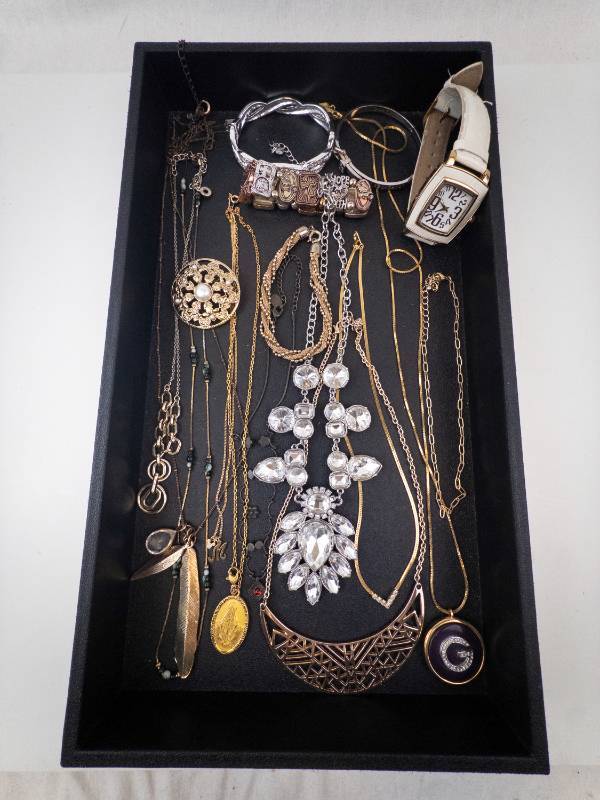 lot 68 image: Assorted Jewelry Lot - Necklaces, Bracelets & Watch