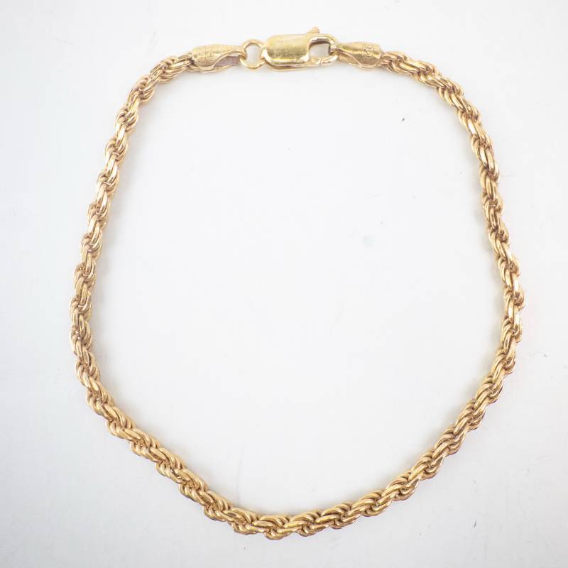 lot 214 image: Vermeil Sterling Rope Bracelet