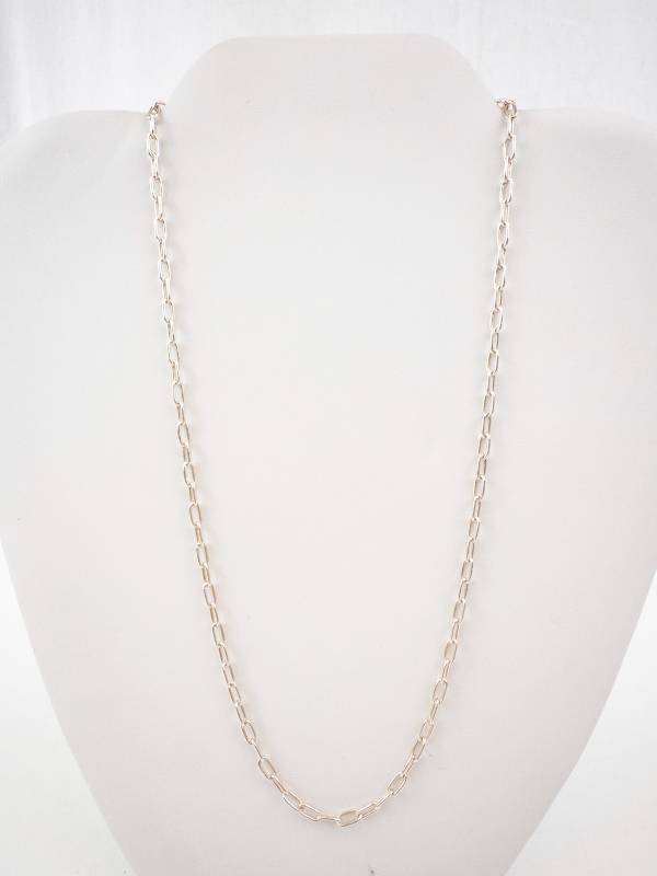 lot 240 image: Sterling Silver Paperclip Chain Necklace - 18 Inch - 925