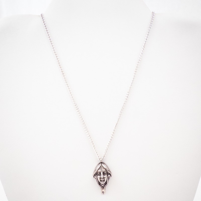 lot 245 image: Sterling Silver 925 Face Pendant Necklace