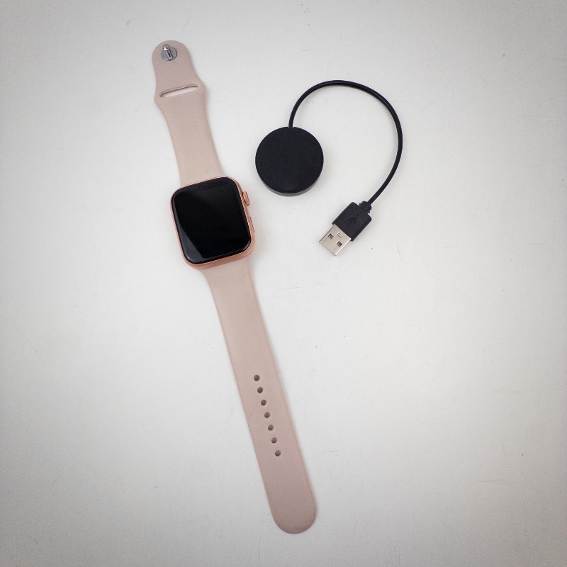 lot 56 image: Apple Watch Series 6 - Rose Gold Aluminum Case with Blush Pink Sport Band. COMES AS IS NOT TESTED. (PARTS)