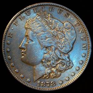 lot 3 image: 1878-P 78 Tailfeathers Morgan Silver Dollar, Weak, Original Surfaces, XFAU
