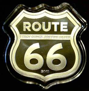 lot 13 image: BU Icons of Route 66, New Mexico Dinosaur Museum, #6 in the Series, 1oz 999 Silver