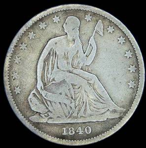 lot 21 image: VGF 1840-P Seated Liberty Half Dollar, Small LettersRev of 39, Original Surfaces