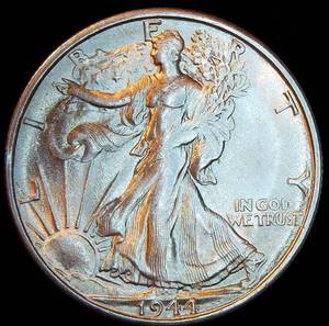 lot 28 image: Uncirculated 1944-S Walking Liberty Half Dollar, Near Full Luster
