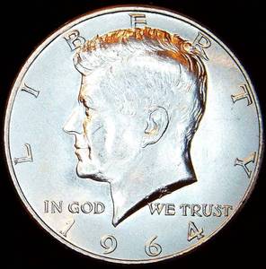 lot 29 image: Uncirculated 1964-P Kennedy Half Dollar, Full Luster