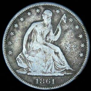 lot 54 image: 1861-S Seated Liberty Half Dollar, Original Surfaces, FF