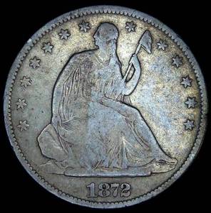 lot 58 image: 1872-S Seated Liberty Half Dollar, Original Surfaces, VGVG, 580K Mintage