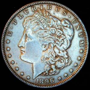 lot 67 image: AUAU 1896-P Morgan Silver Dollar, Original Surfaces