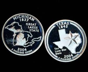 lot 73 image: (2) 90% Silver ATB Quarters