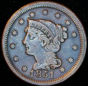 lot 85 image: VFVF 1851 Braided Hair Large Cent