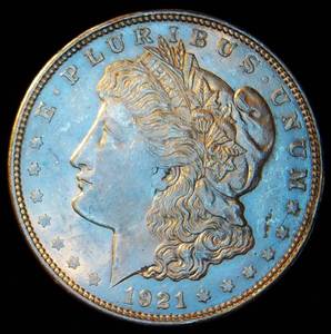 lot 91 image: AUAU 1921-D Morgan Silver Dollar