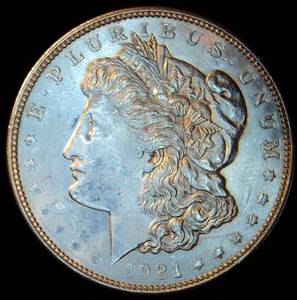 lot 92 image: Uncirculated 1921-P Morgan Silver Dollar