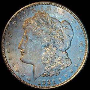 lot 93 image: AU 1921-D Morgan Silver Dollar