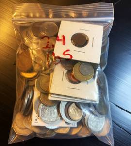 lot 90 image: 2.4 Pounds Mixed World Coins, Wide Variety of Nationalities & Denominations, Most 1970s & Older