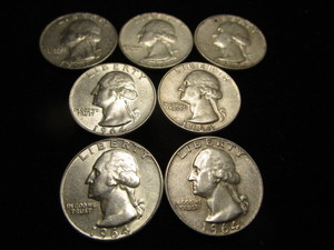 lot 27 image: Washington Quarters - Seven