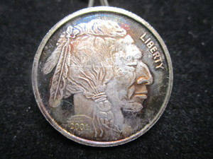 lot 67 image: Buffalo  Indianhead Silver Round