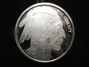 lot 70 image: Buffalo  Indianhead Silver Round