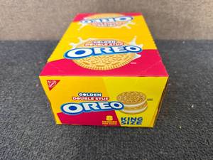 lot 83 image: Box Of Golden Souble Stuf Oreos