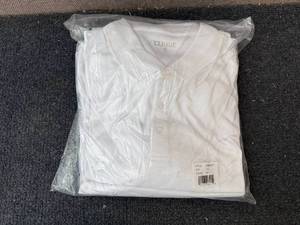 lot 192 image: 5 Pack Of White Long Sleeve Polo Shirts