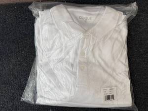 lot 193 image: 5 Pack Of White Long Sleeve Polo Shirts