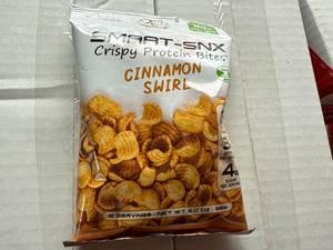 lot 305 image: 3 X 12Ct Boxes Of Smart-Snx Crispy Protein Bites - Cinnamon Swirl