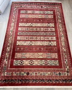 Unique Loom Kashkuli Gabbeh Collection 6x9 Rug - Red, 8mm Pile, 100% Polypropylene # 1