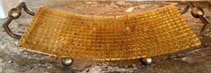 lot 36 image: Centerpiece Tray - Amber Art Glass, Curved Design