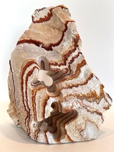 lot 50 image: Crazy Lace Agate Rock Specimen - Natural Banding With Red & White Veins