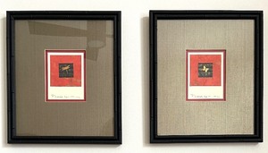 lot 54 image: Nina Matsuno Hand-Torn Paper Wall Art Set - Dragonfly & Butterfly (Pair)