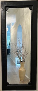 lot 59 image: Black Full-Length Mirror - Distressed Finish
