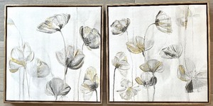 lot 60 image: Pair of PI Creative Art 2019 Floral Diptych - Framed Wall Art