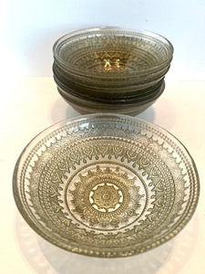 lot 73 image: Turkish Textured Glass Bowls - 8-Piece Set